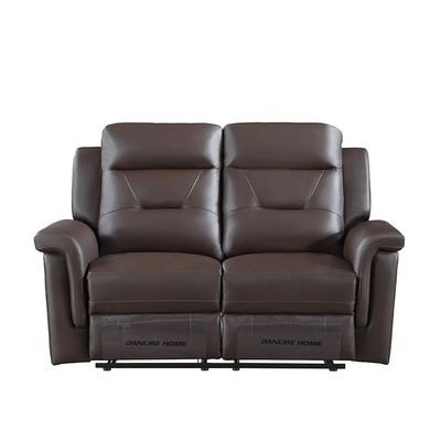Nato 2 Seater Half Leather  Recliner - Brown